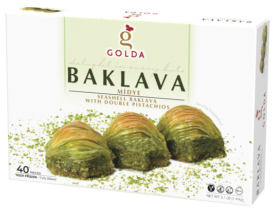 Golda Seashell Baklava w/ Double Pistachios 3.1 lb